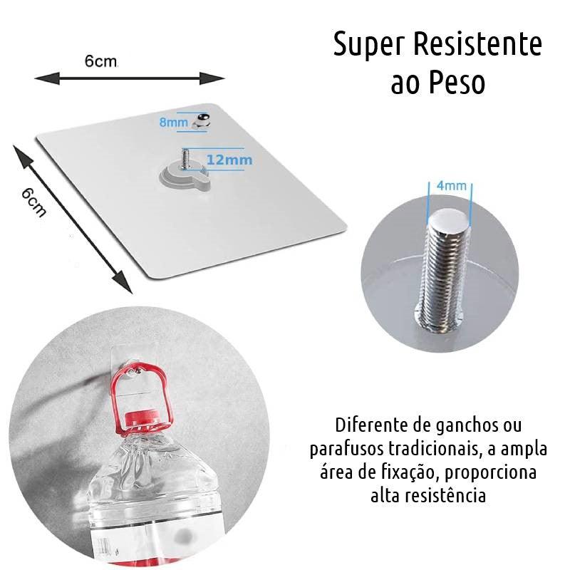 Parafuso Adesivo Transparente Parede 2 a 6 Peças - DaVivenda