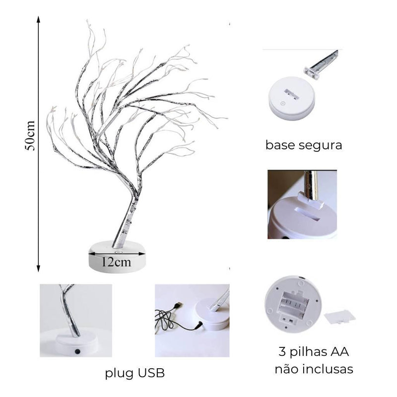 Árvore Bonsai 108 Leds Luminária - DaVivenda