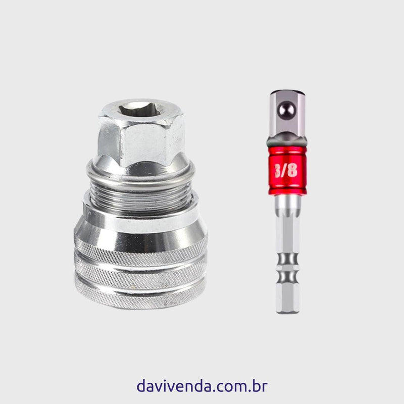 Soquete Regulável Adaptador 3/8" e Chave - DaVivenda