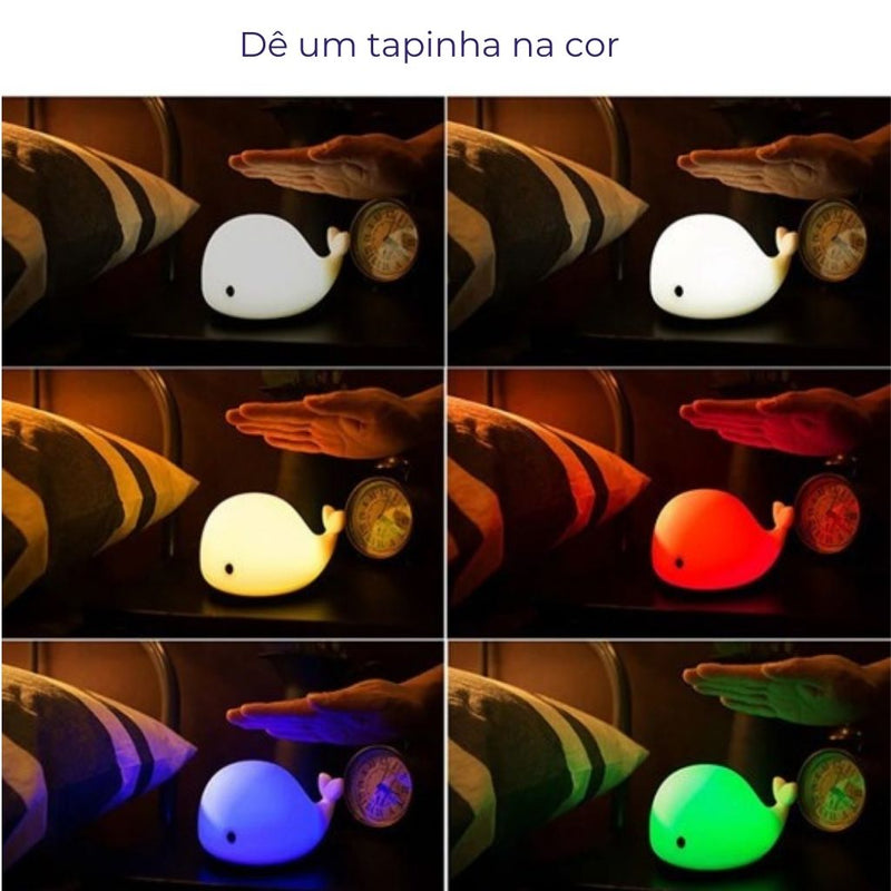 Luminária Baleia Abajur Touch 7 Cores - DaVivenda