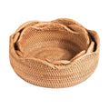 Kit Cestas de Rattan Palha Natural 3 Peças - DaVivenda