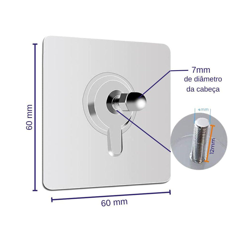 Parafuso Adesivo Transparente Parede 2 a 6 Peças - DaVivenda