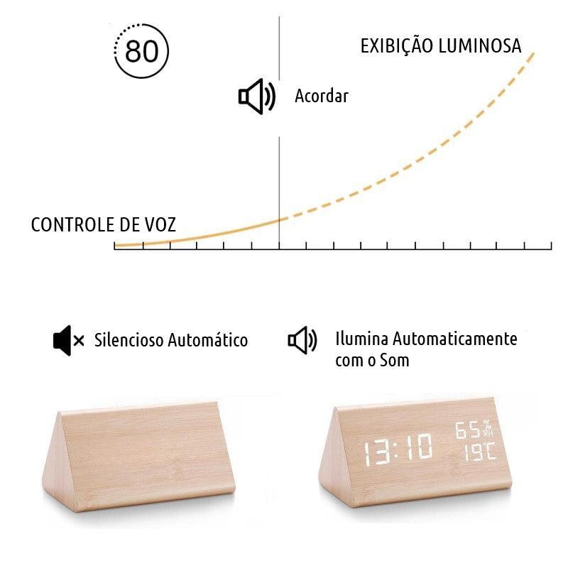 Relógio Despertador Digital Temperatura e Umidade - DaVivenda