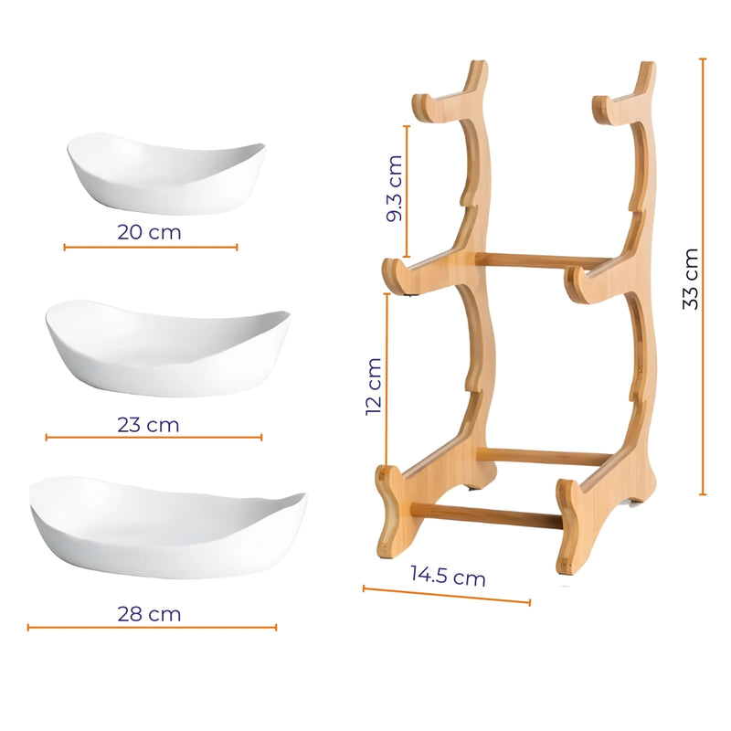 Fruteira de Mesa Bambu 2 a 3 Andares