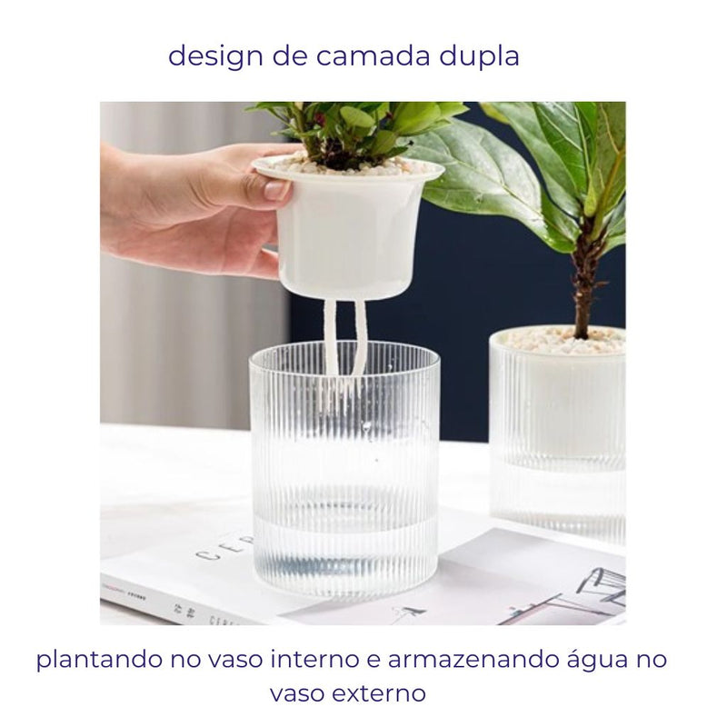 Vaso Auto Irrigável Reservatório Transparente - DaVivenda