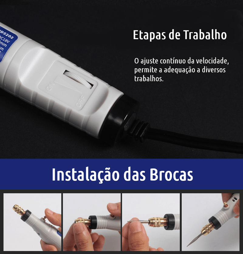 Mini Broca Multifuncional + 40 Acessórios - davivenda