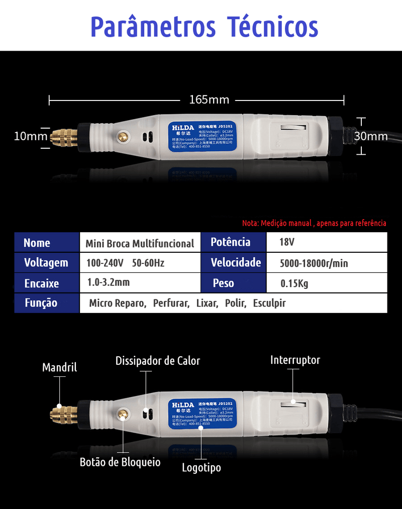 Mini Broca Multifuncional + 40 Acessórios - davivenda