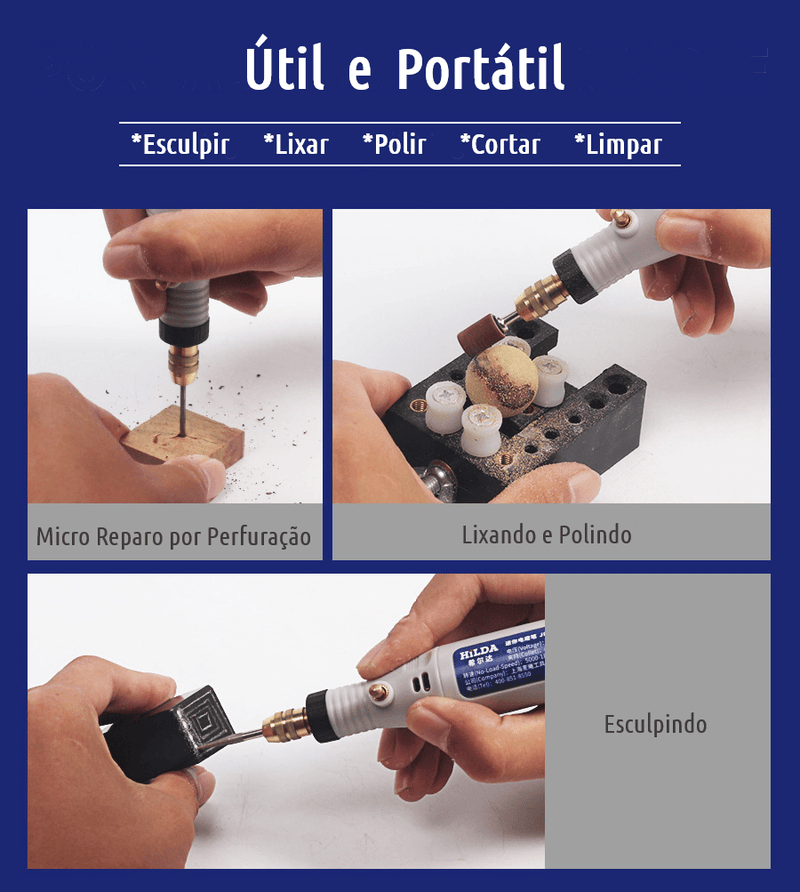 Mini Broca Multifuncional + 40 Acessórios - davivenda